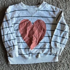 Little Co. Striped Sweatshirt with Heart Design